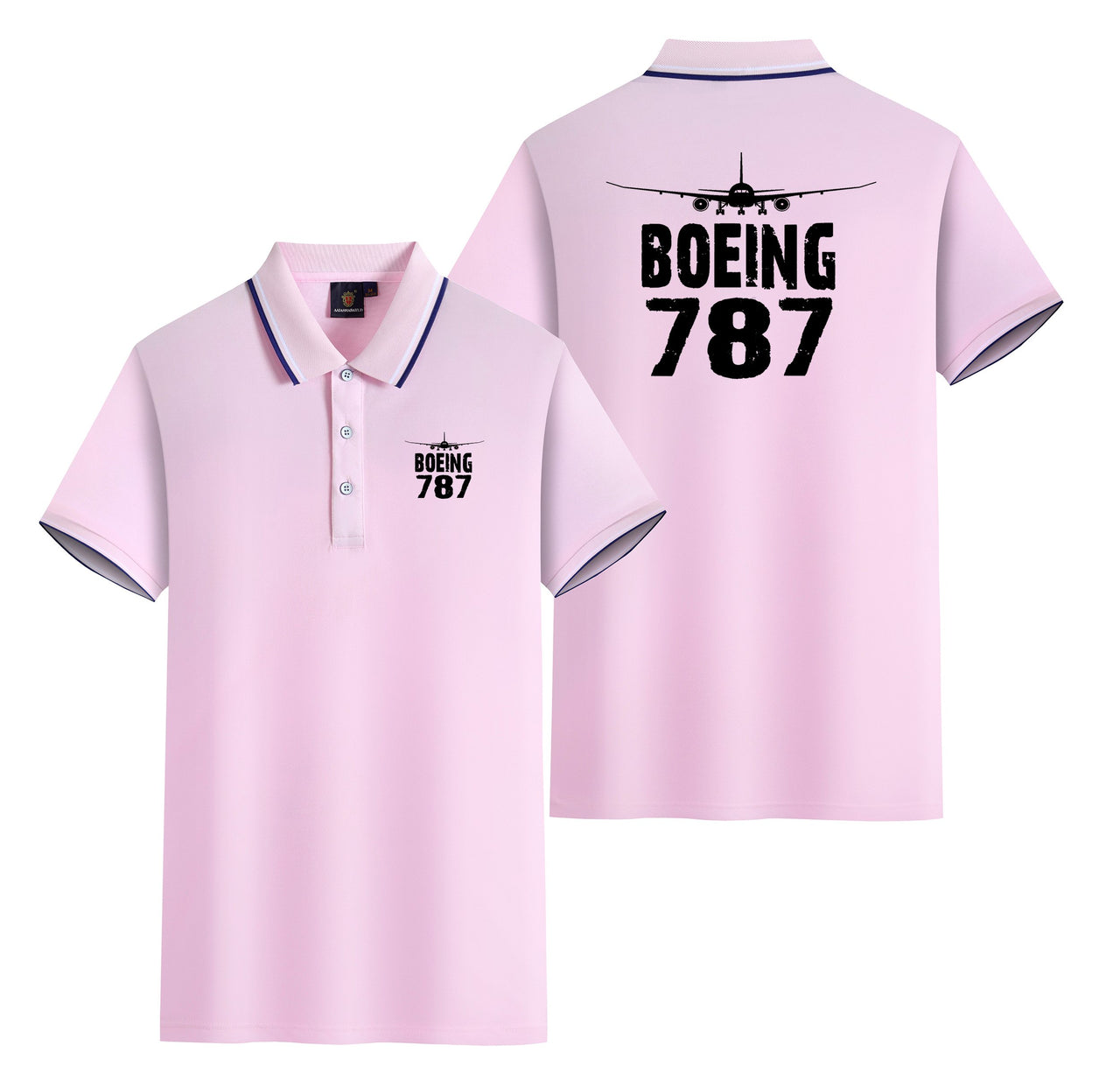 Boeing 787 & Plane Designed Stylish Polo T-Shirts (Double-Side)