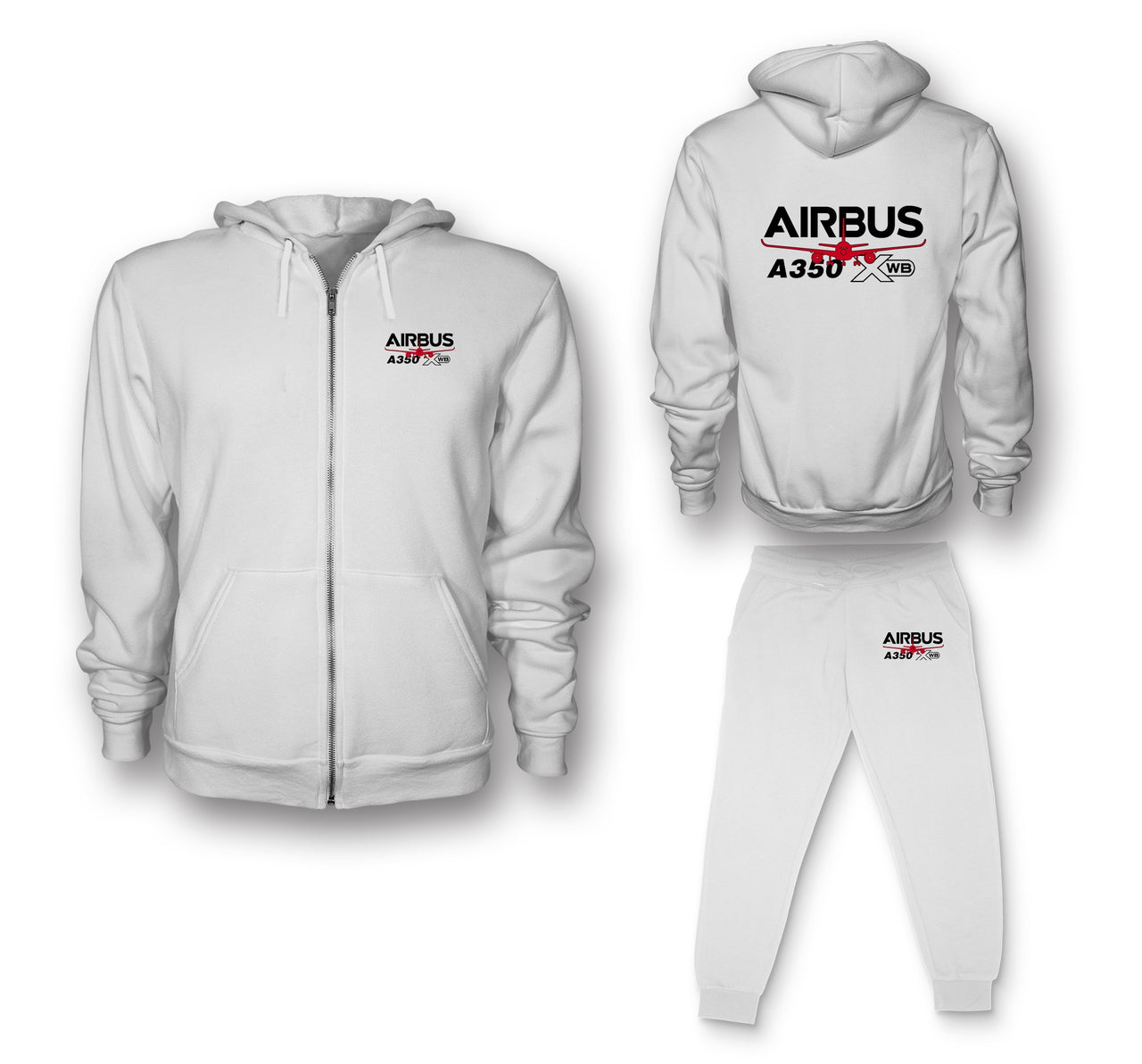 Amazing Airbus A350 XWB Designed Zipped Hoodies & Sweatpants Set