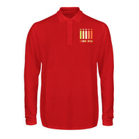 Thumbnail for Colourful Cabin Crew Designed Long Sleeve Polo T-Shirts