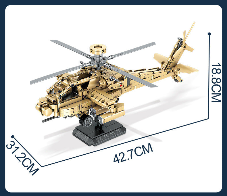 AH-64 Helicopter Sets Model Building Blocks Toys