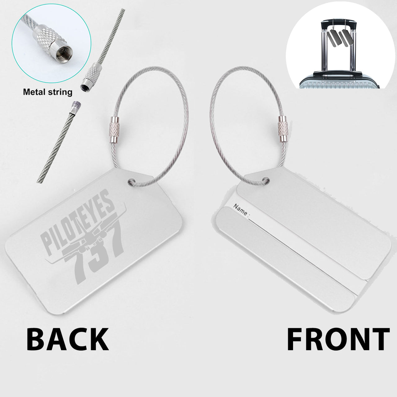 Amazing Piloteyes737 Designed Fashion Metal Luggage Tags