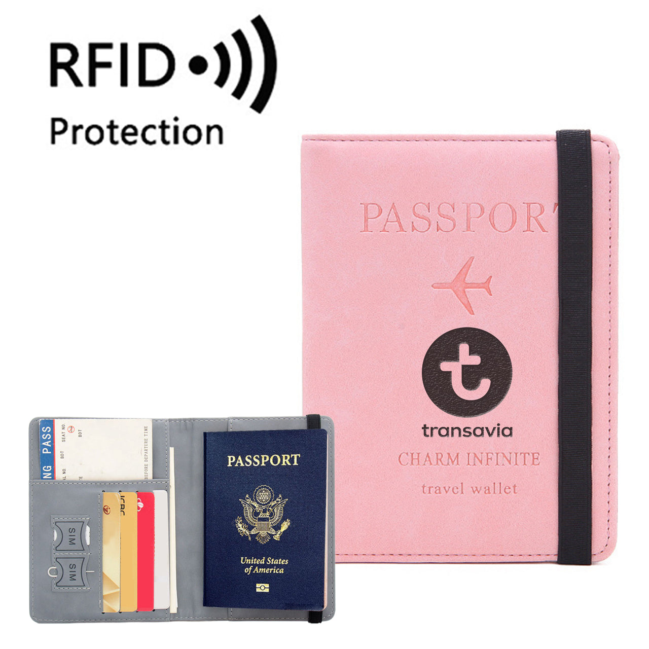 Transavia France Airlines Designed Passport Cover Travel Wallet Passport Holder