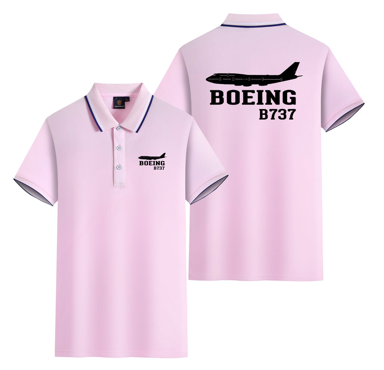 Boeing 737 Printed Designed Stylish Polo T-Shirts (Double-Side)