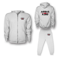 Thumbnail for Amazing Airbus A380 Designed Zipped Hoodies & Sweatpants Set
