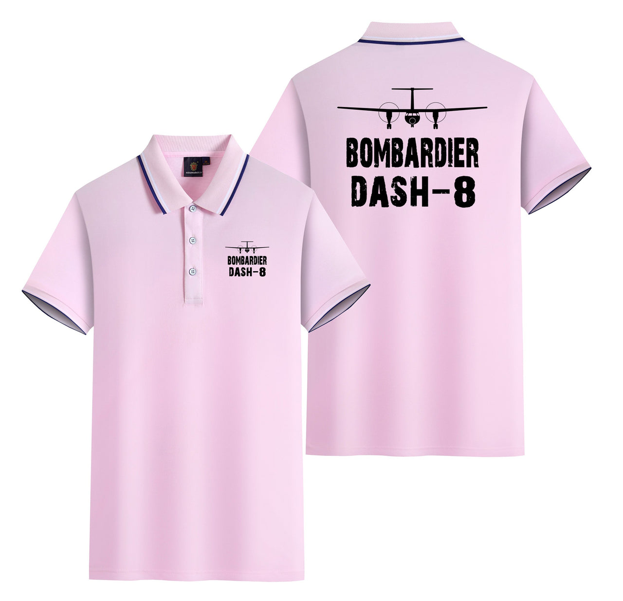 Bombardier Dash-8 & Plane Designed Stylish Polo T-Shirts (Double-Side)