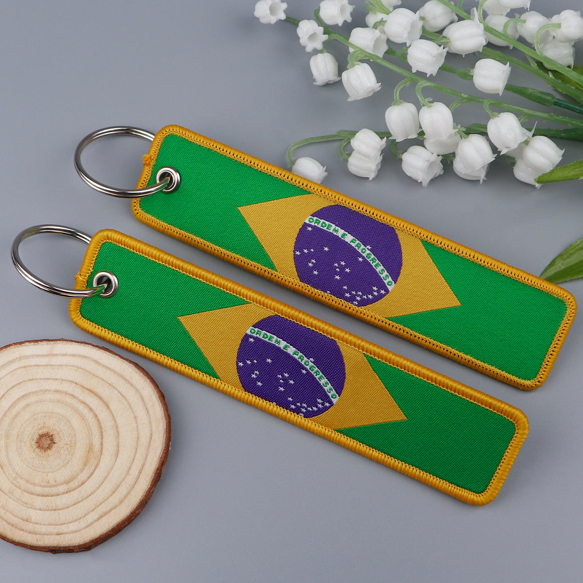 Brazil Flag Designed Key Chains