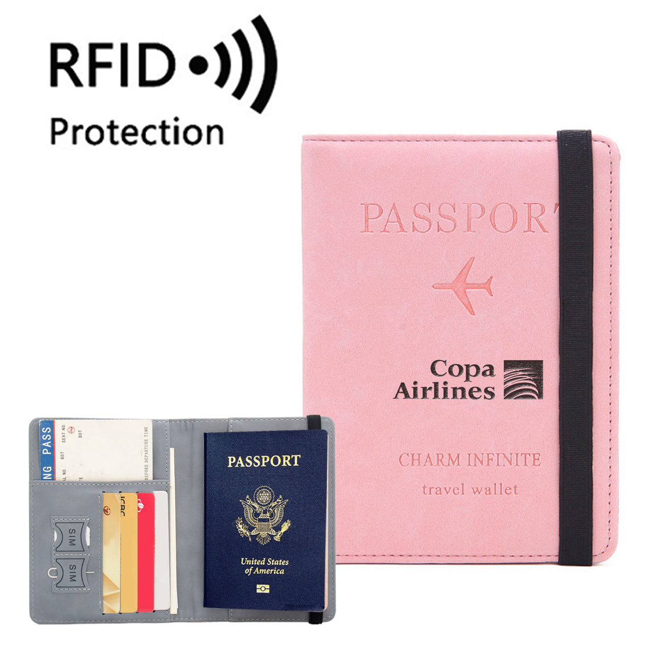Copa Airlines Designed Passport Cover Travel Wallet Passport Holder