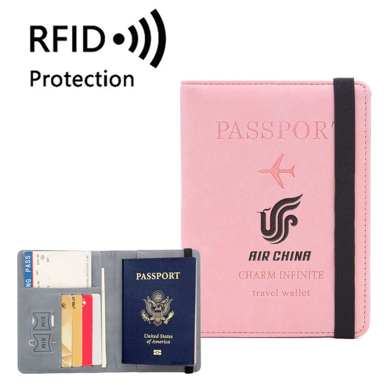 Air China Airlines Designed Passport Cover Travel Wallet Passport Holder