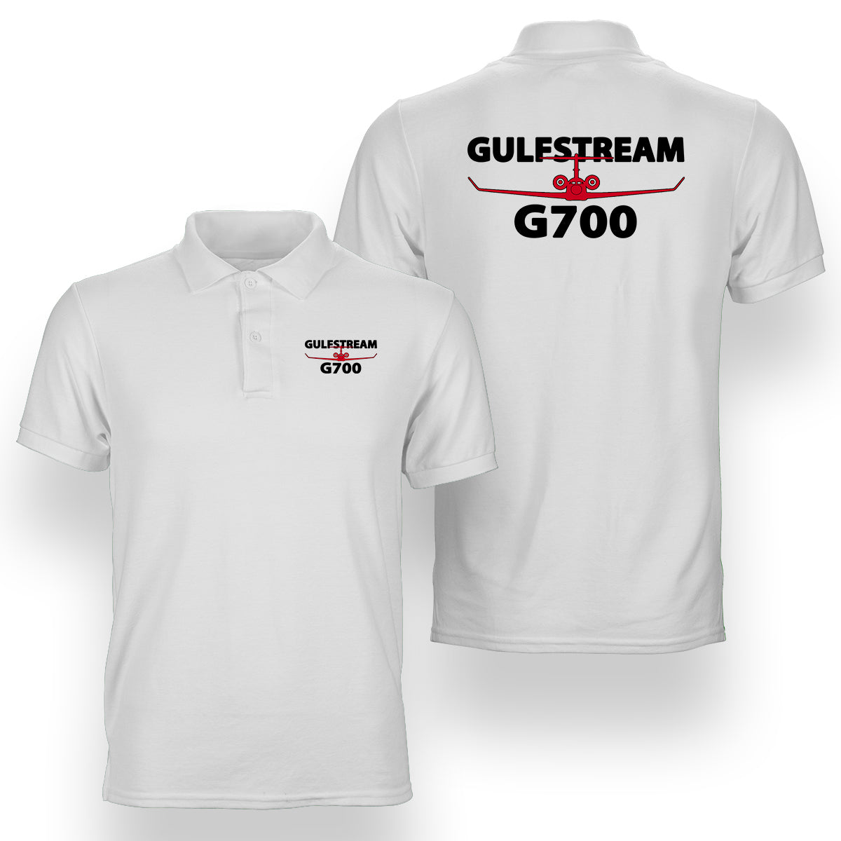 Amazing Gulfstream G700 Designed Double Side Polo T-Shirts