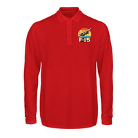 Thumbnail for Retro Fighter Jet F15 Designed Long Sleeve Polo T-Shirts