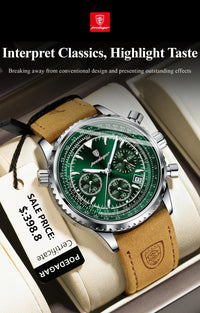 Thumbnail for Luxury Military-Inspired Men's Quartz Watch: Premium Leather Strap, Waterproof Design with Chronograph, Date & Luminous Display