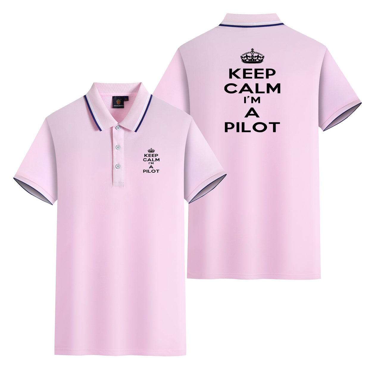 Keep Calm I'm a Pilot Designed Stylish Polo T-Shirts (Double-Side)
