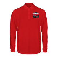 Thumbnail for US Air Force Designed Long Sleeve Polo T-Shirts