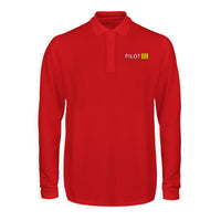 Thumbnail for Pilot & Stripes (4 Lines) Designed Long Sleeve Polo T-Shirts