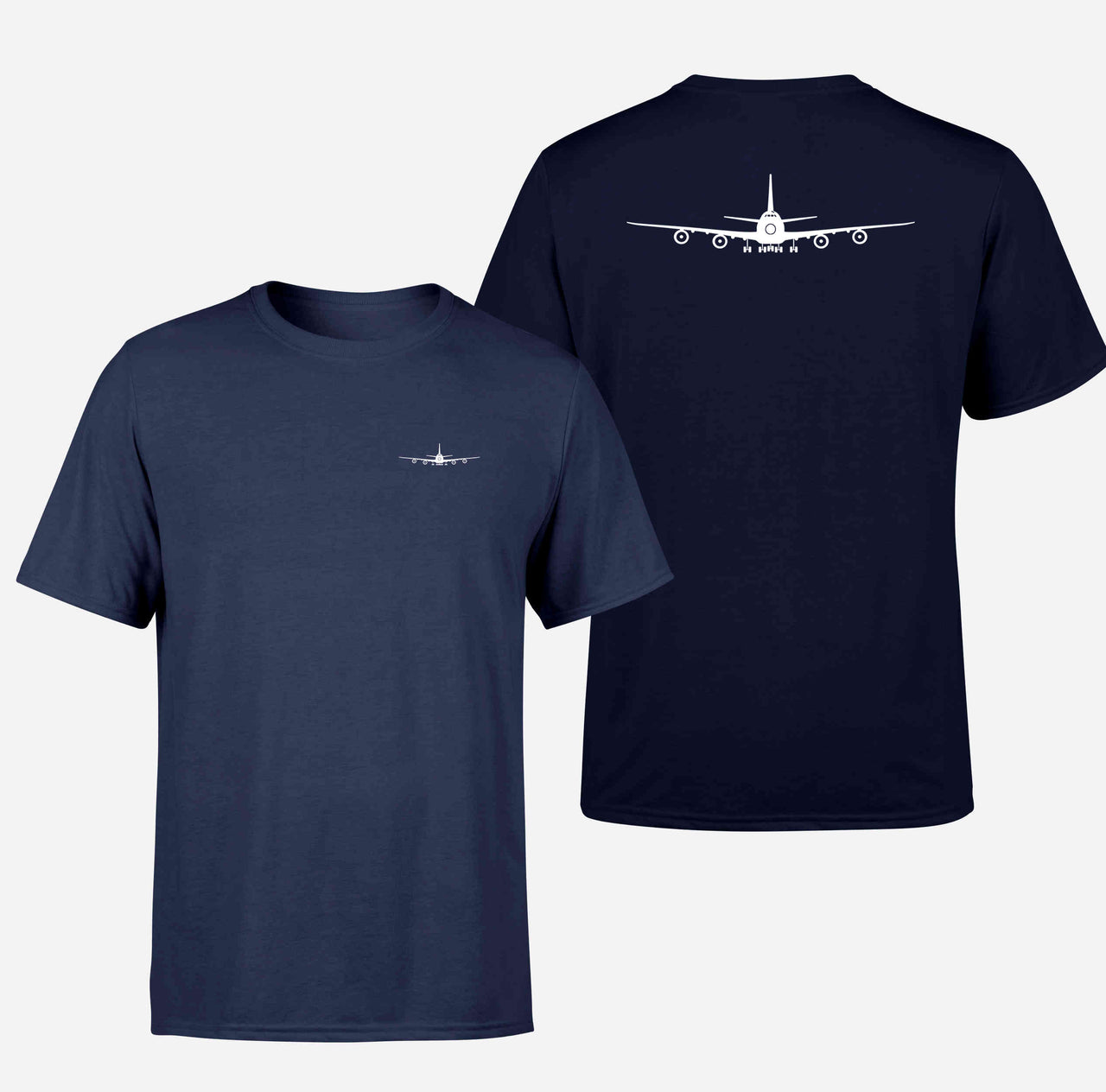 Boeing 747 Silhouette Designed Double-Side T-Shirts