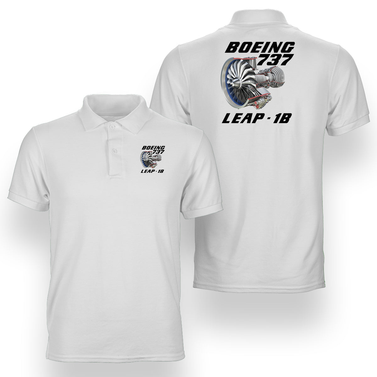 Boeing 737 & Leap 1B Designed Double Side Polo T-Shirts