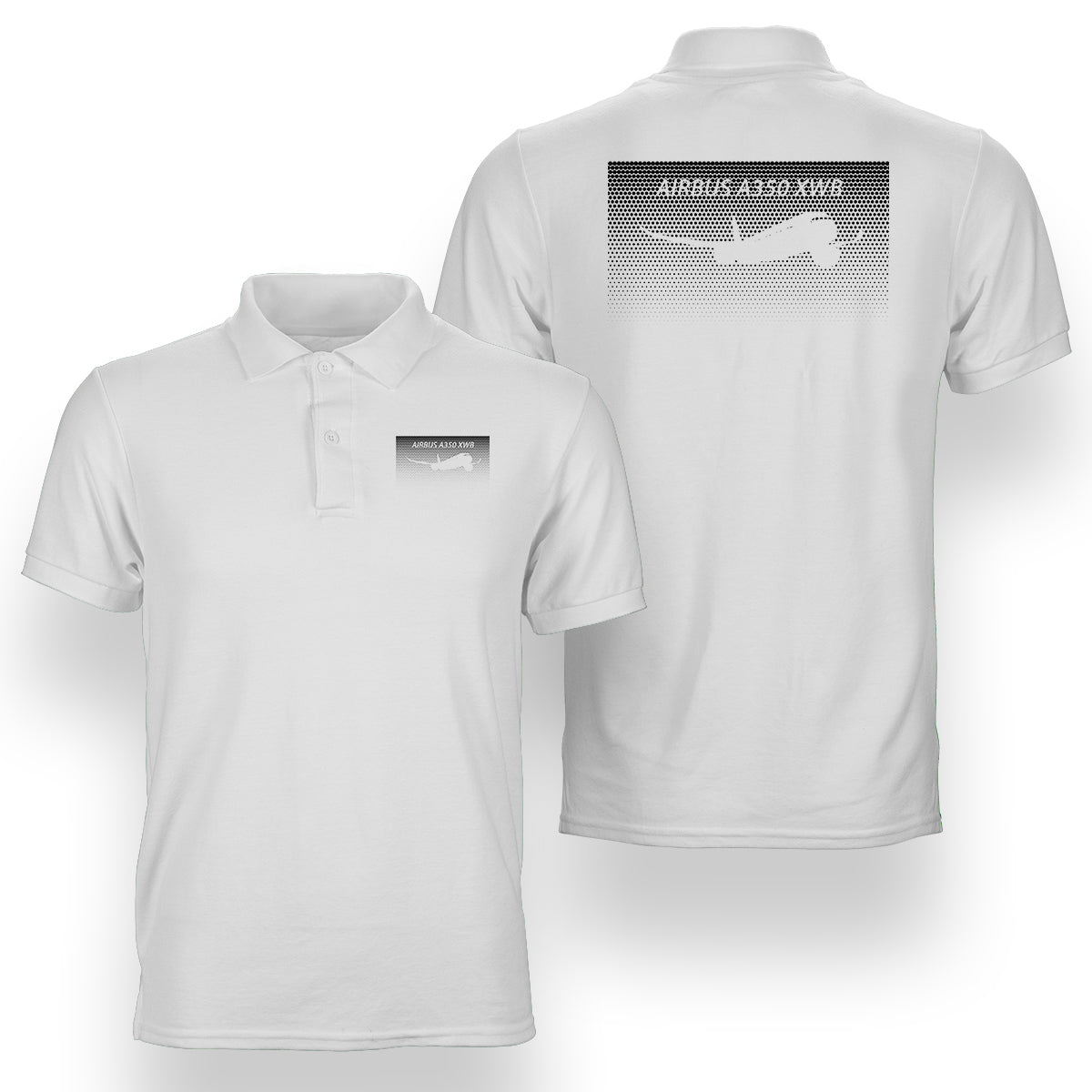 Airbus A350XWB & Dots Designed Double Side Polo T-Shirts