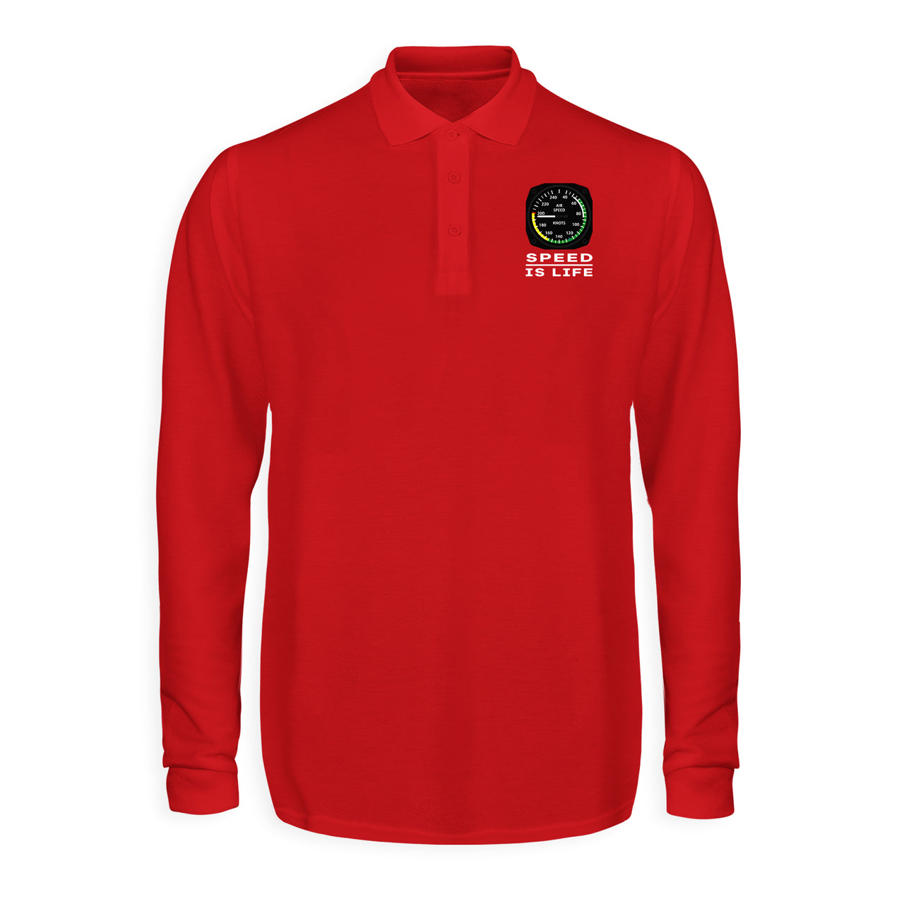 Speed Is Life Designed Long Sleeve Polo T-Shirts