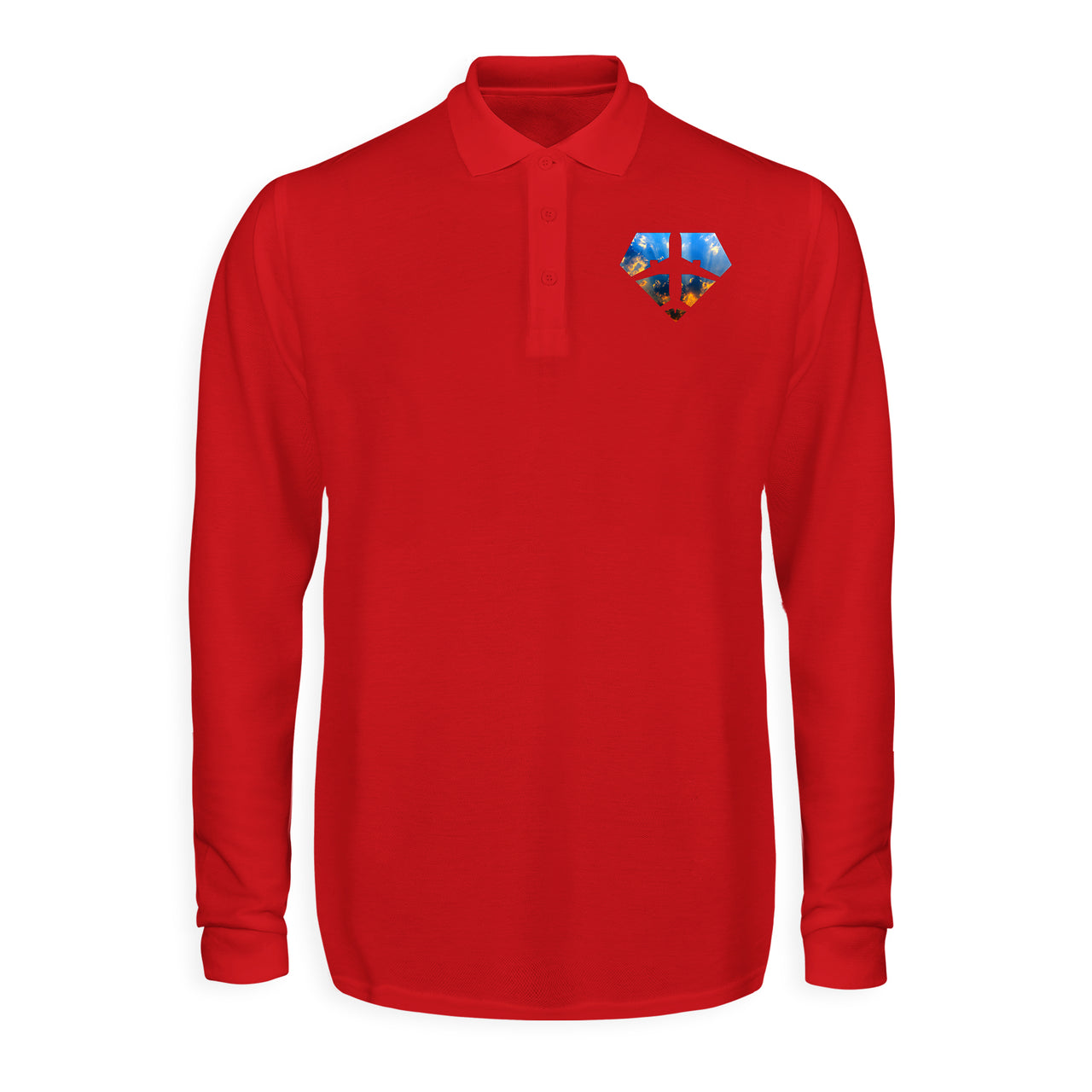 Supermen of The Skies (Sunrise) Designed Long Sleeve Polo T-Shirts