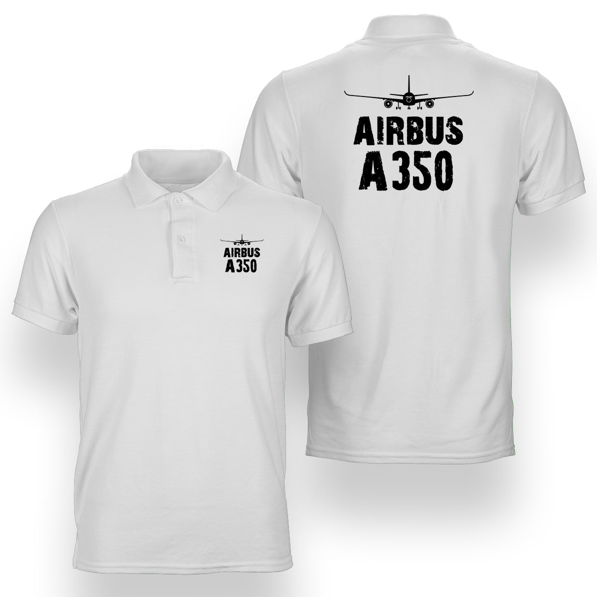 Airbus A350 & Plane Designed Double Side Polo T-Shirts
