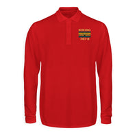 Thumbnail for Retro Boeign 747-8 Designed Long Sleeve Polo T-Shirts