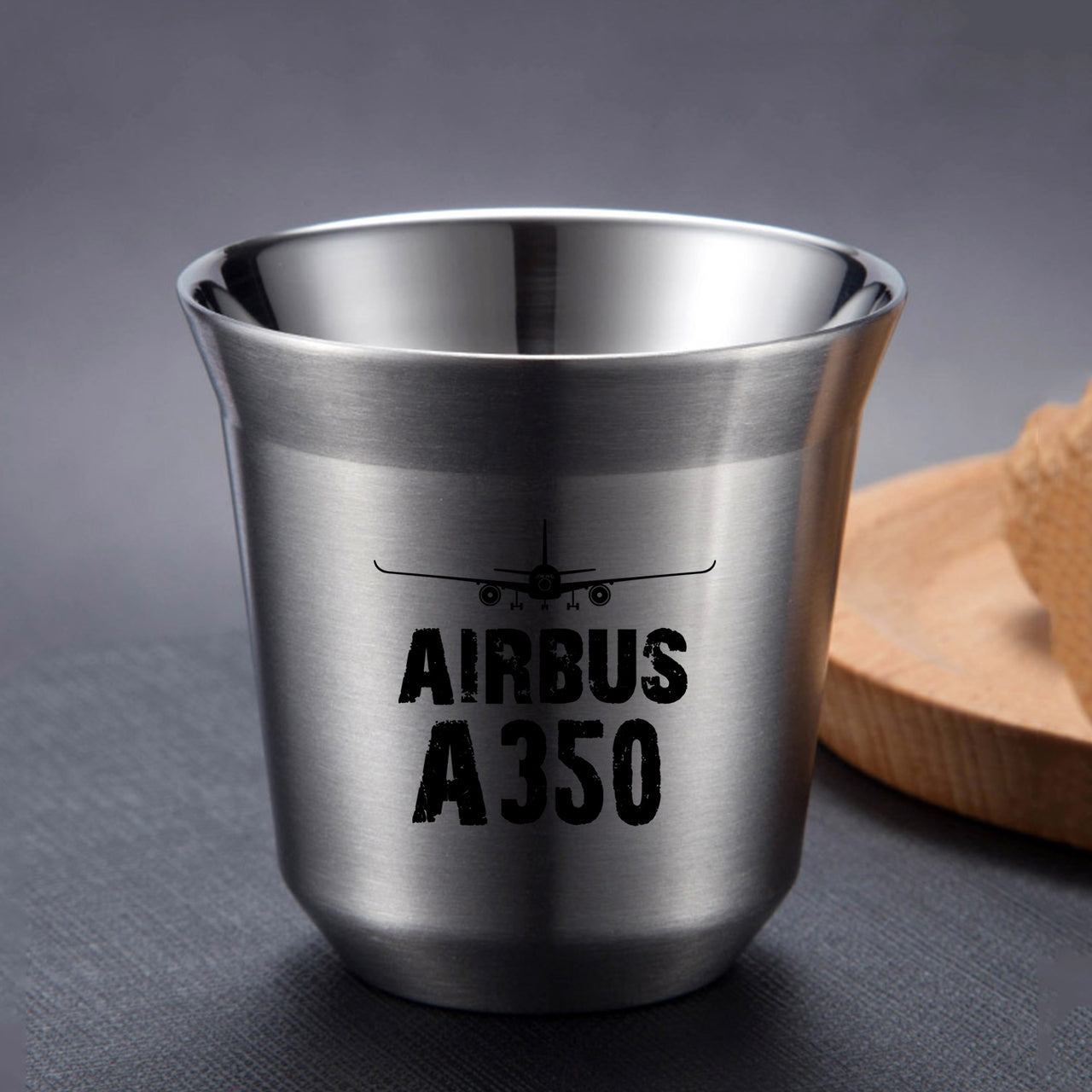 Airbus A350 & Plane Designed Double Wall Stainless Steel Coffee Mugs