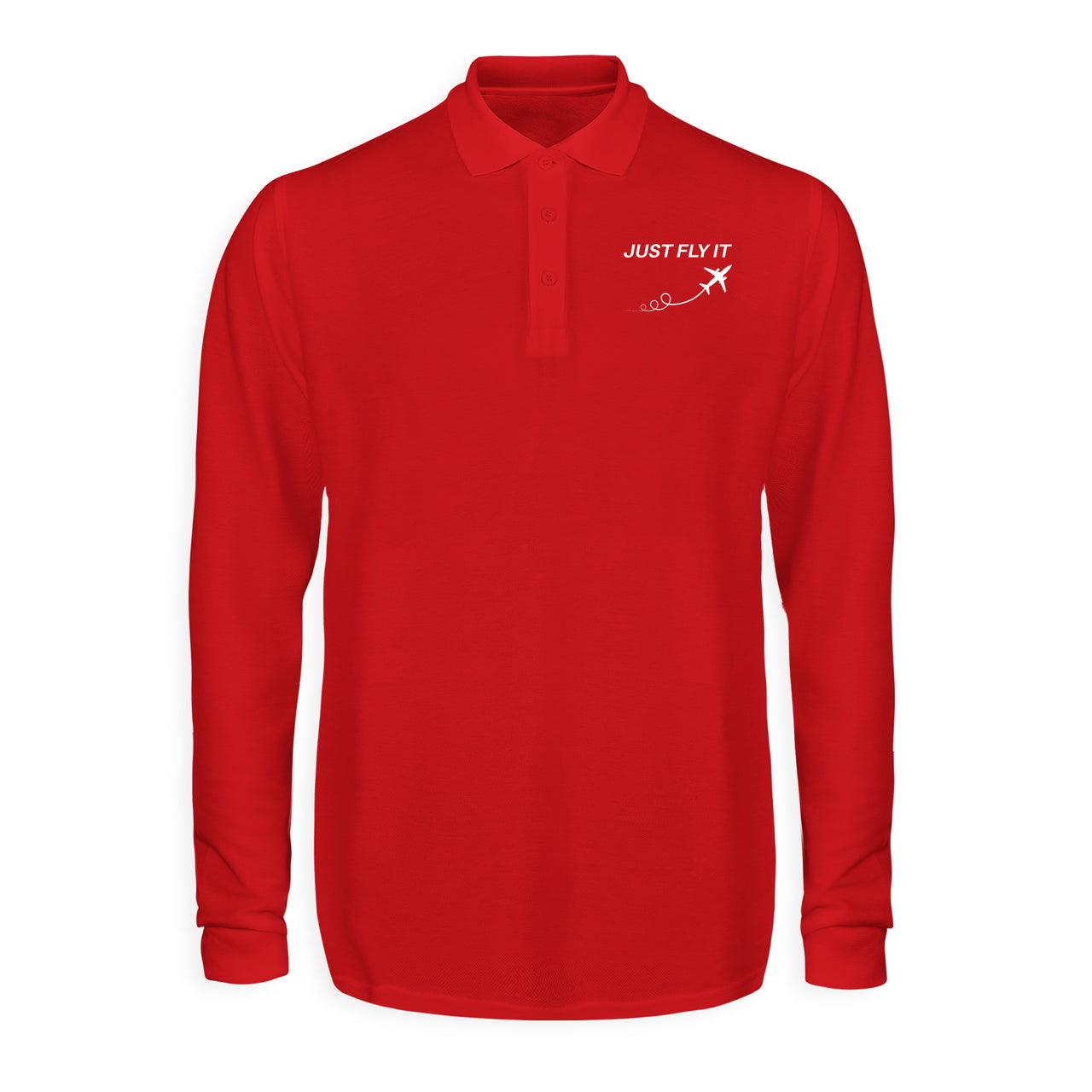 Just Fly It Designed Long Sleeve Polo T-Shirts