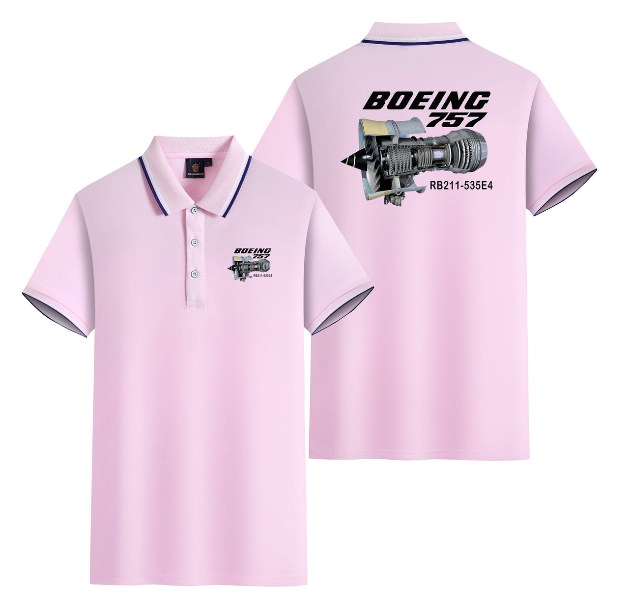 Boeing 757 & Rolls Royce Engine (RB211) Designed Stylish Polo T-Shirts (Double-Side)