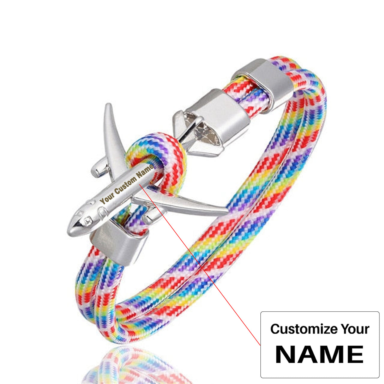 Super Quality Stylish Airplane Shape Bracelets  Silver (Mixed Colours)
