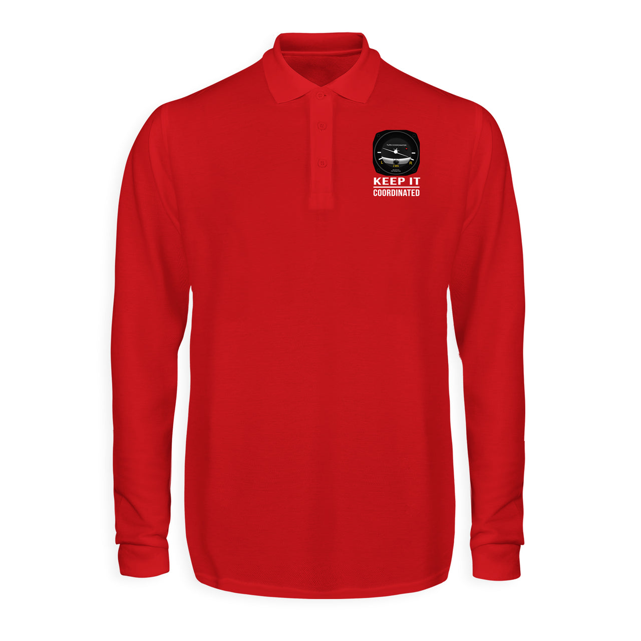 Keep It Coordinated Designed Long Sleeve Polo T-Shirts