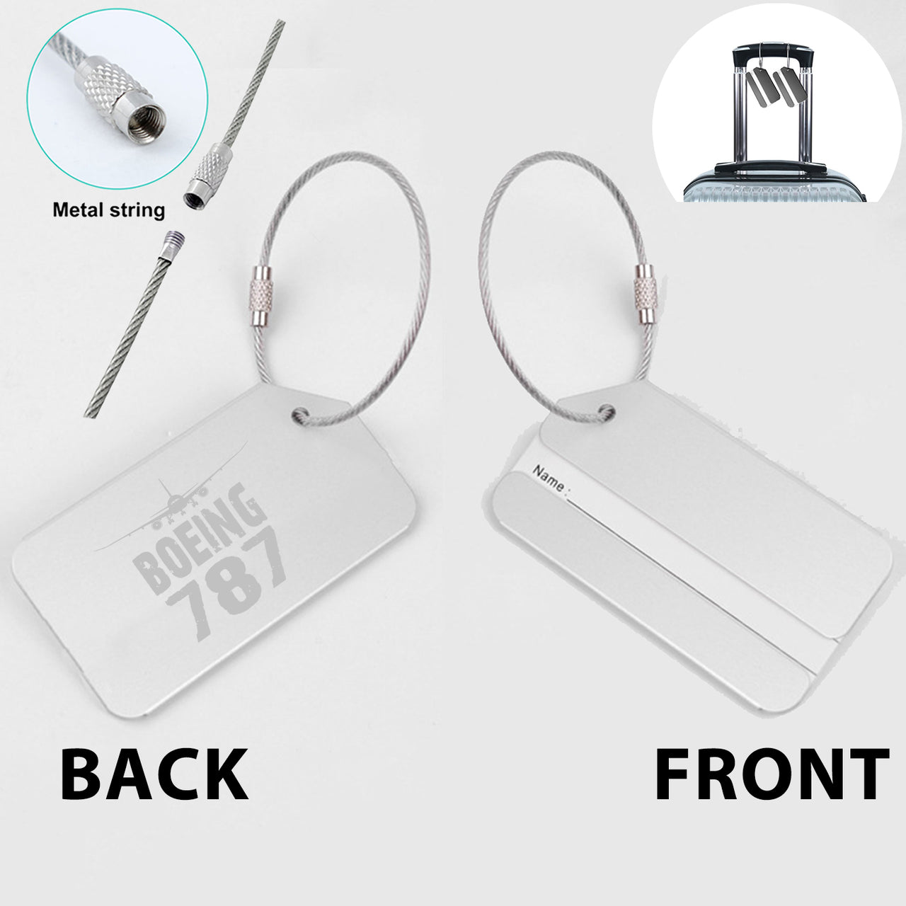 Boeing 787 & Plane Designed Fashion Metal Luggage Tags