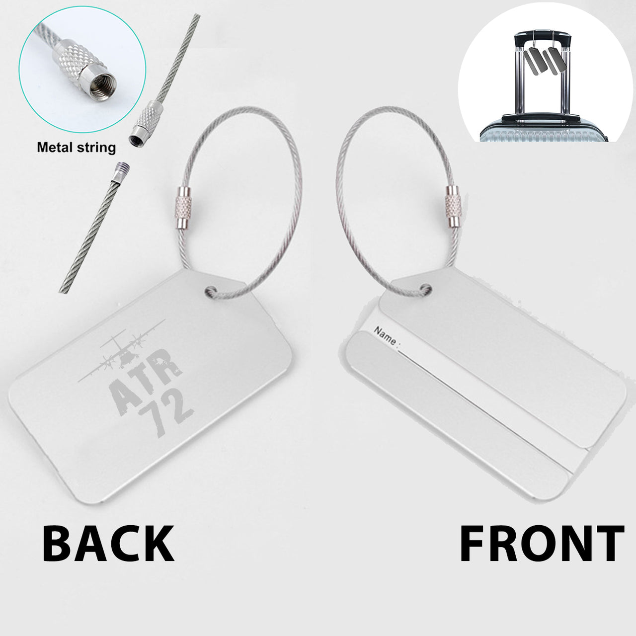 ATR-72 & Plane Designed Fashion Metal Luggage Tags