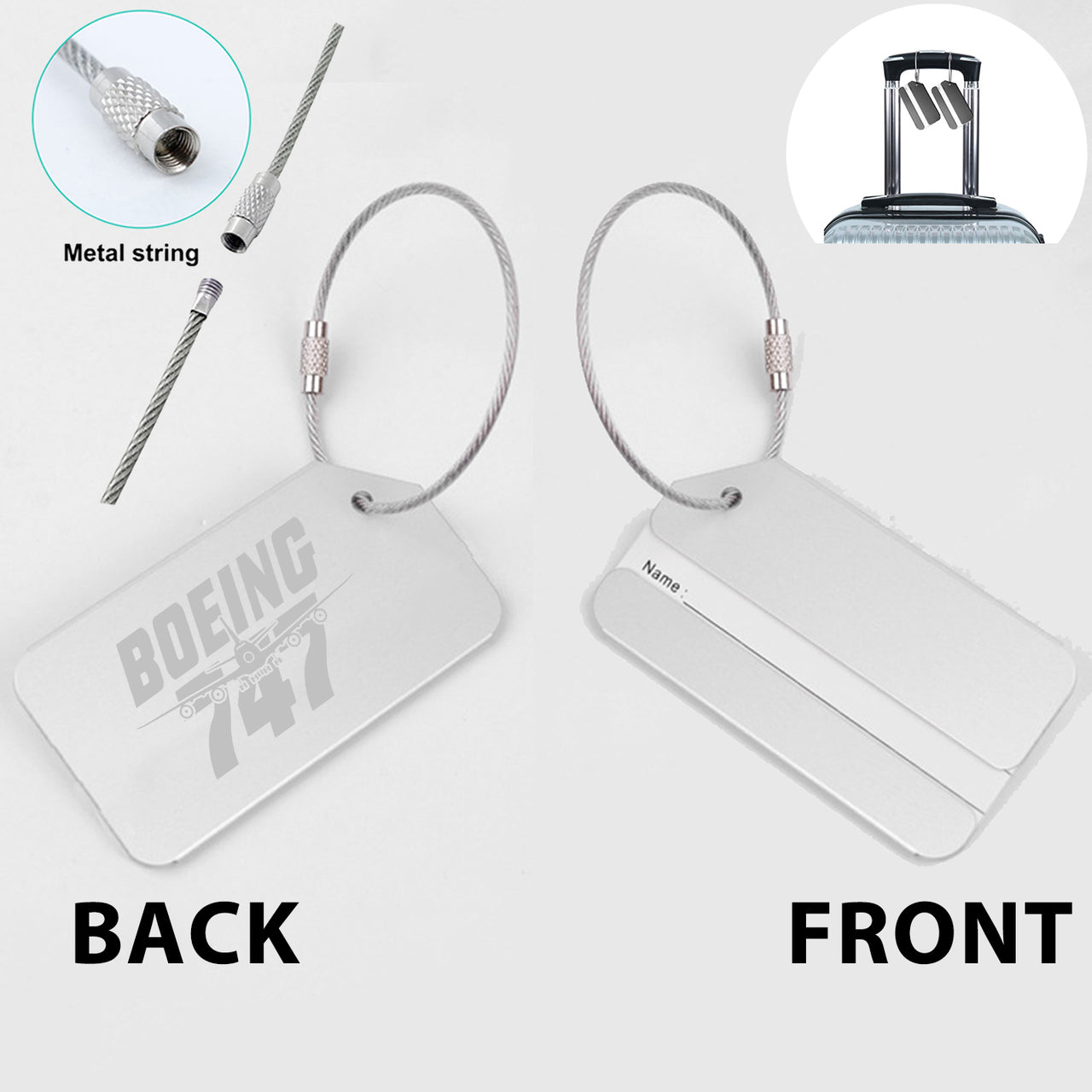 Amazing Boeing 747 Designed Fashion Metal Luggage Tags