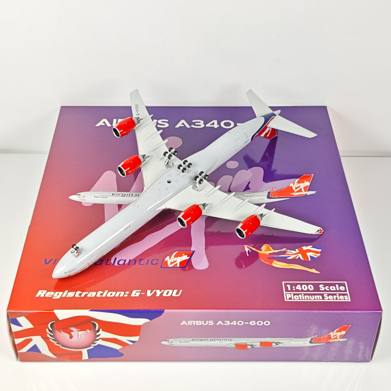 Virgin Atlantic Airbus A340-600 G-VYOU Airplane Model 1/400 Scale