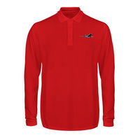 Thumbnail for Multicolor Airplane Designed Long Sleeve Polo T-Shirts