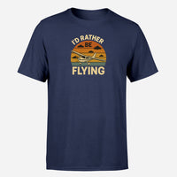 Thumbnail for Retro I'D Rather Be Flying Design Super Quality T-Shirts