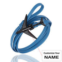 Thumbnail for (Edition 3) - Special Leather Rope Designed Airplane Bracelets Black (Adjustable)