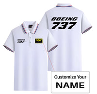 Thumbnail for Boeing 737 & Text Designed Stylish Polo T-Shirts (Double-Side)