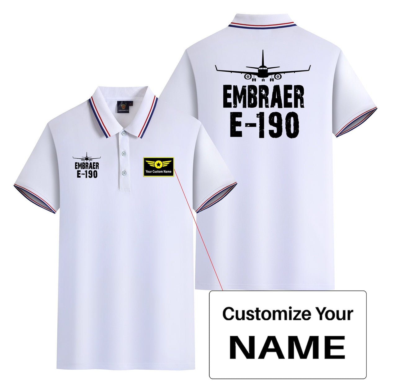 Embraer E-190 & Plane Designed Stylish Polo T-Shirts (Double-Side)