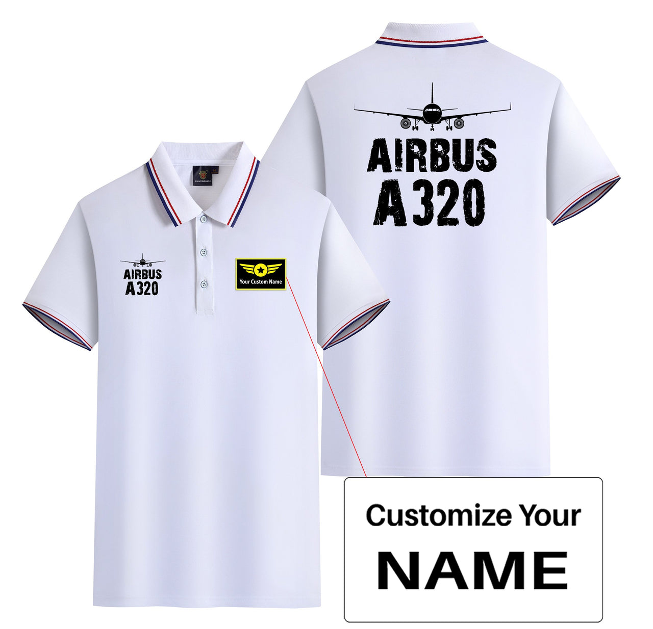 Airbus A320 & Plane Designed Stylish Polo T-Shirts (Double-Side)
