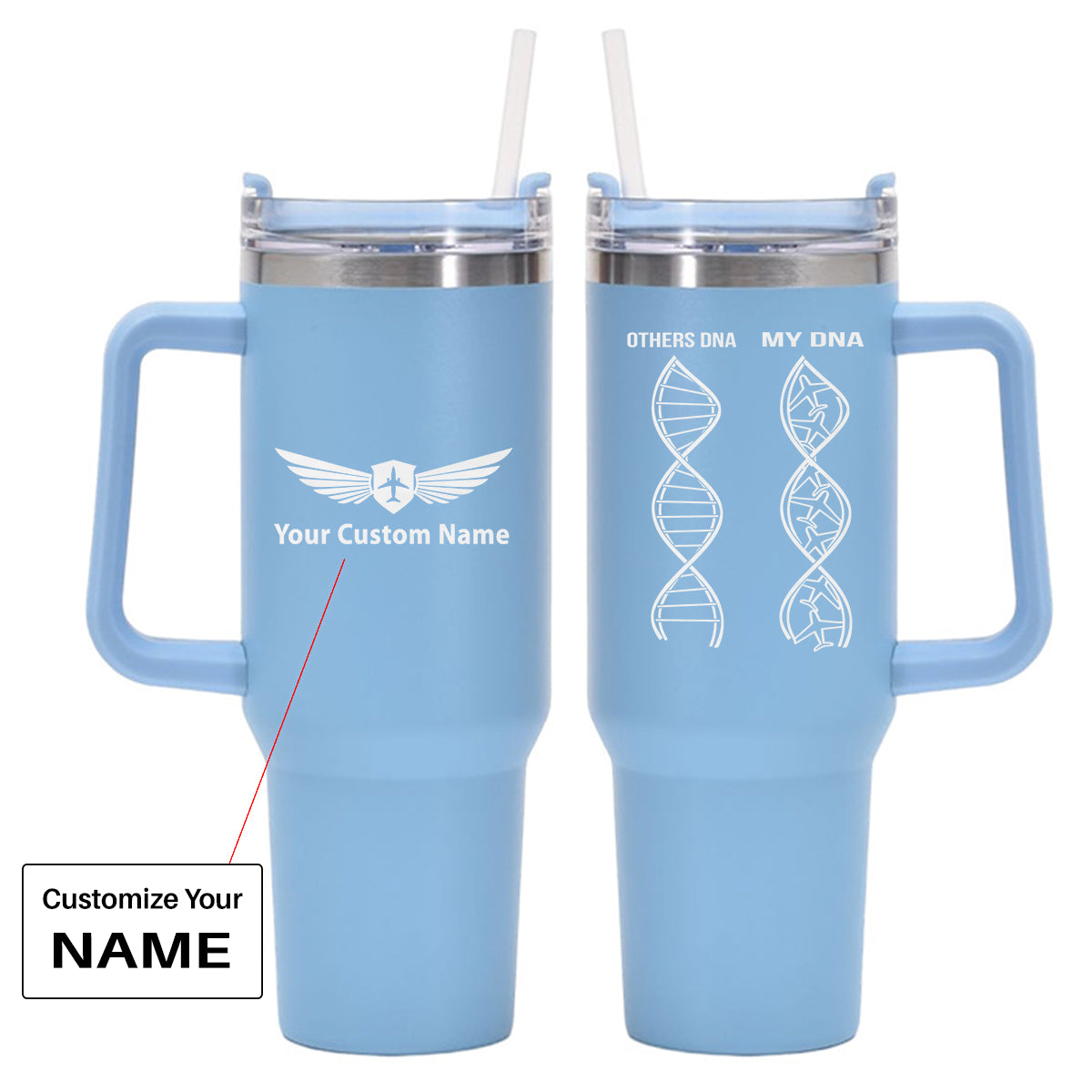Aviation DNA Designed 40oz Stainless Steel Car Mug With Holder