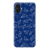 Thumbnail for Paper Airplane & Fly-Blue Designed iPhone Cases