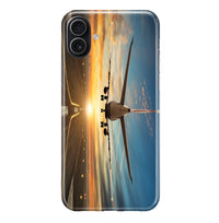 Thumbnail for Airplane over Runway Towards the Sunrise Printed iPhone Cases