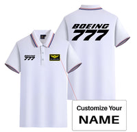 Thumbnail for Boeing 777 & Text Designed Stylish Polo T-Shirts (Double-Side)