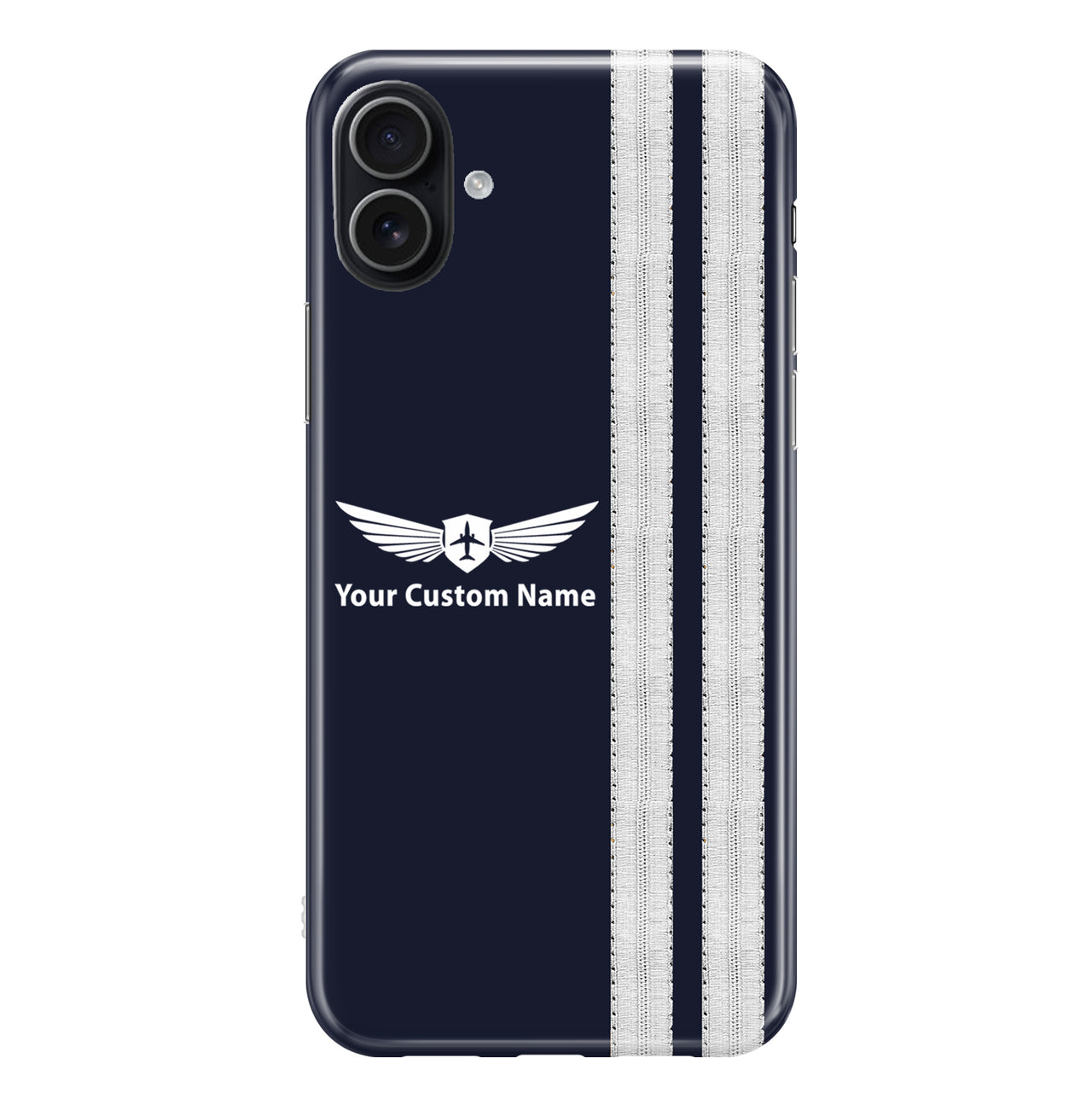 Custom Name + Special "SILVER" Epualettes (4,3,2 Lines) iPhone Cases