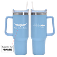 Thumbnail for Aviation Heartbeats Designed 40oz Stainless Steel Car Mug With Holder