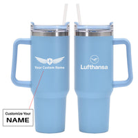 Thumbnail for Lufthansa Airlines Designed 40oz Stainless Steel Car Mug With Holder