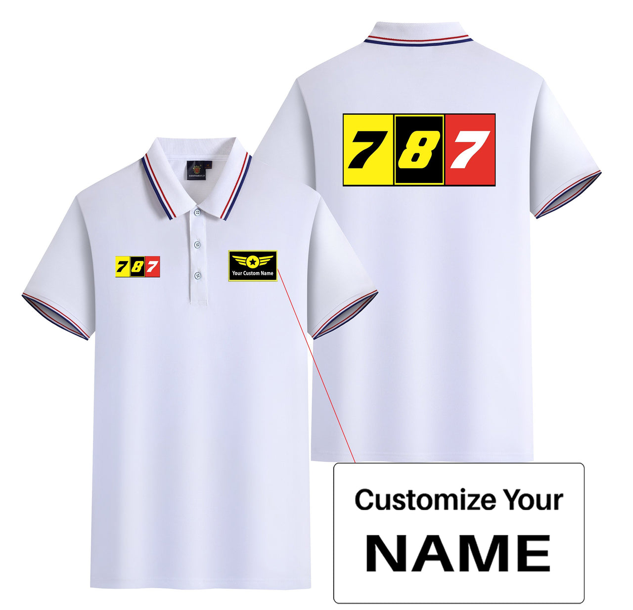 Flat Colourful 787 Designed Stylish Polo T-Shirts (Double-Side)