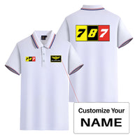 Thumbnail for Flat Colourful 787 Designed Stylish Polo T-Shirts (Double-Side)