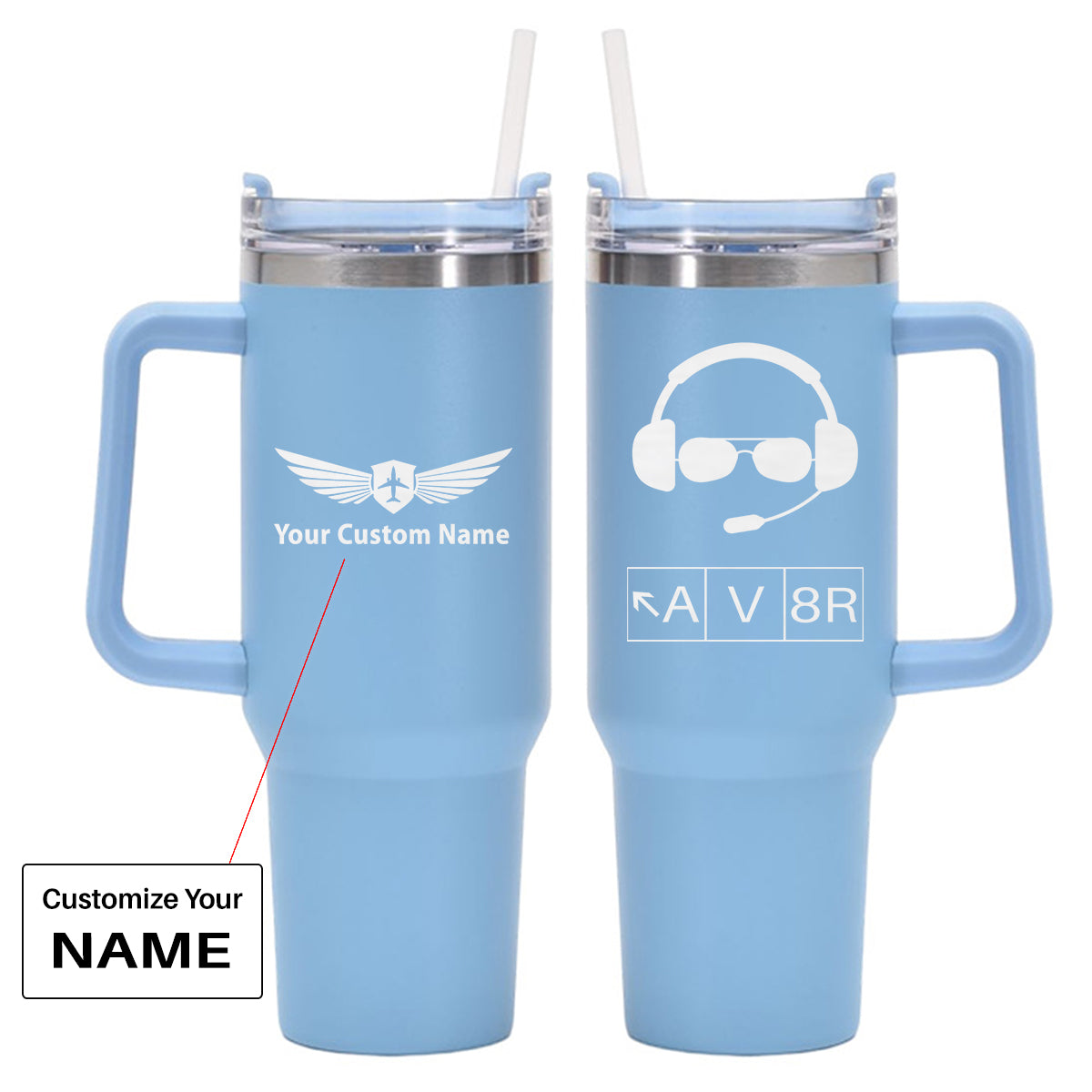 AV8R 2 Designed 40oz Stainless Steel Car Mug With Holder